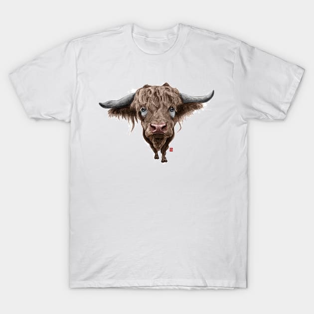 Sketchy Scottish bull T-Shirt by Khasis